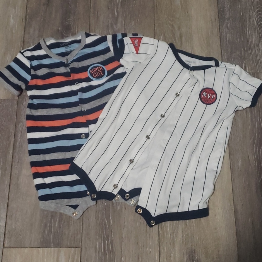2 Carters Infant Boys Rompers